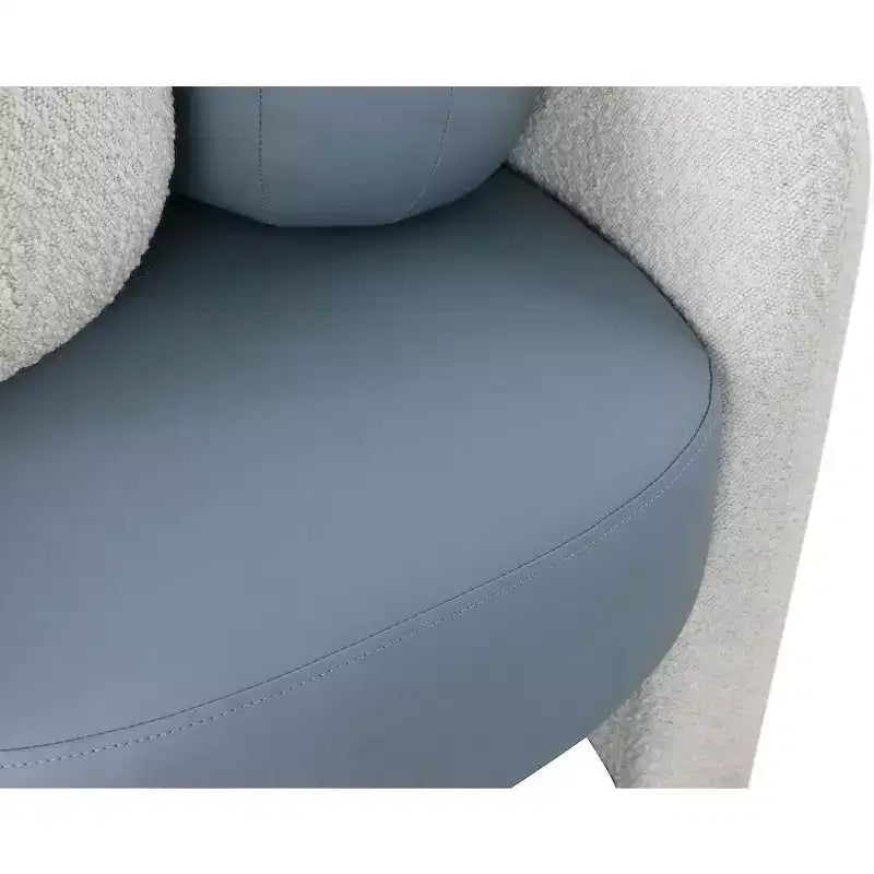 Fauteuil d'appoint Acadia en similicuir végane et tissu bouclé