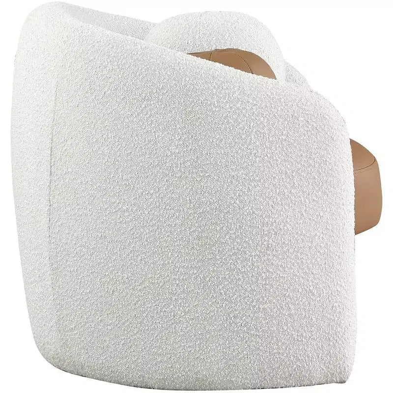 Fauteuil d'appoint Acadia en similicuir végane et tissu bouclé
