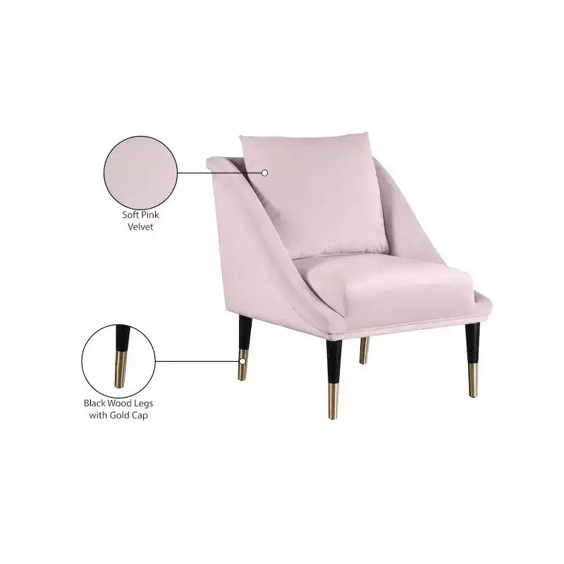 Fauteuil d'appoint élégant en velours