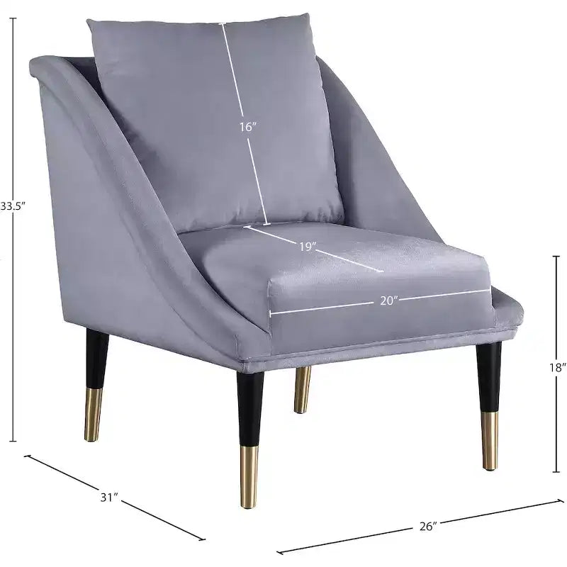 Fauteuil d'appoint élégant en velours