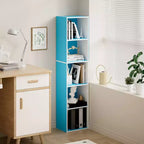 Bibliothèque 5 niveaux en forme de cube, étagère de rangement pour salon, chambre à coucher, chambre d'enfant