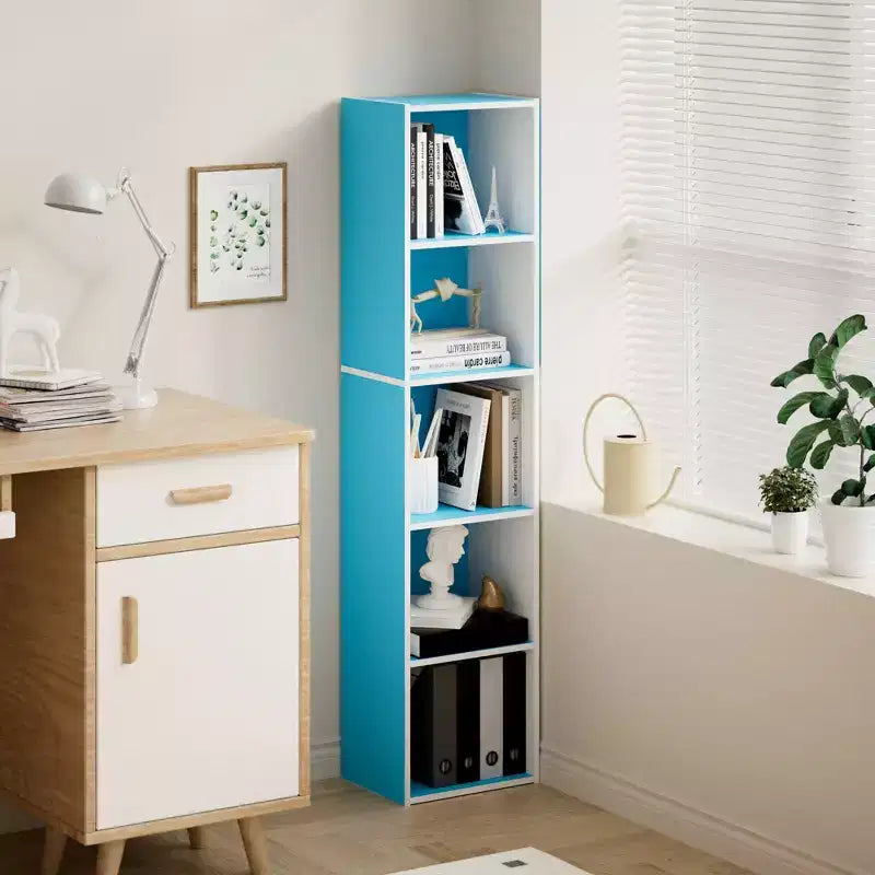 Bibliothèque 5 niveaux en forme de cube, étagère de rangement pour salon, chambre à coucher, chambre d'enfant