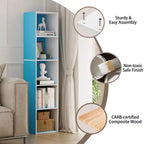 Bibliothèque 5 niveaux en forme de cube, étagère de rangement pour salon, chambre à coucher, chambre d'enfant