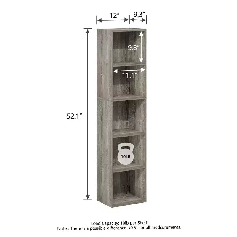 Bibliothèque 5 niveaux en forme de cube, étagère de rangement pour salon, chambre à coucher, chambre d'enfant