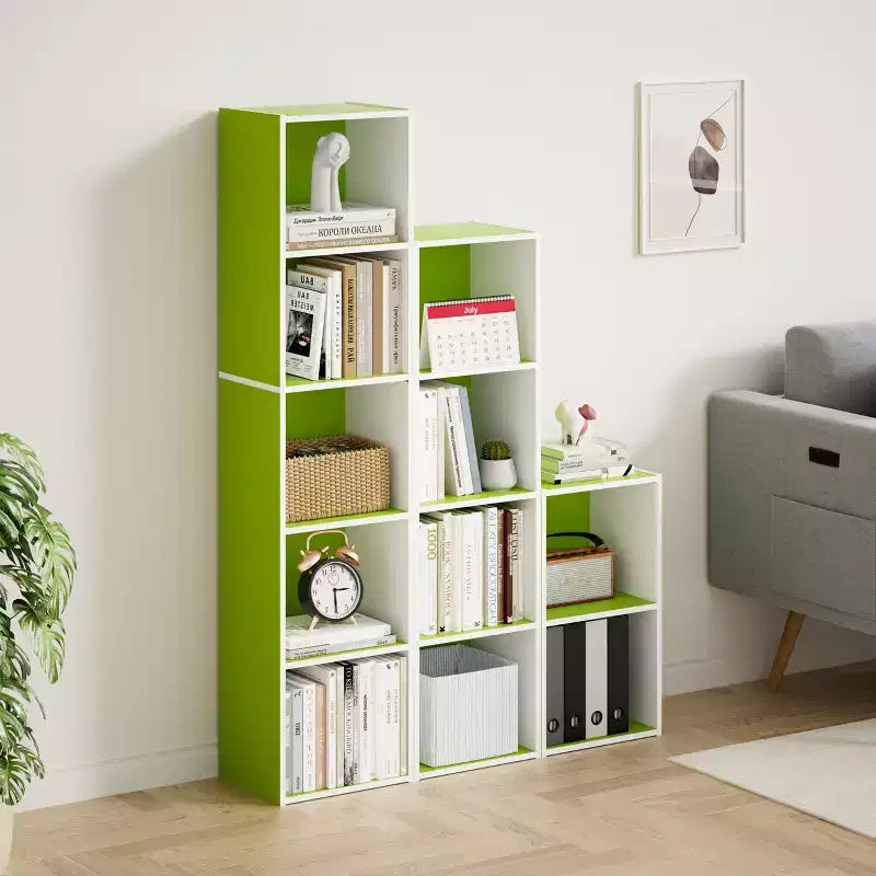 Bibliothèque 5 niveaux en forme de cube, étagère de rangement pour salon, chambre à coucher, chambre d'enfant