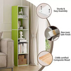 Bibliothèque 5 niveaux en forme de cube, étagère de rangement pour salon, chambre à coucher, chambre d'enfant
