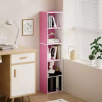 Bibliothèque 5 niveaux en forme de cube, étagère de rangement pour salon, chambre à coucher, chambre d'enfant