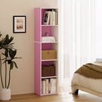 Bibliothèque 5 niveaux en forme de cube, étagère de rangement pour salon, chambre à coucher, chambre d'enfant
