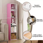 Bibliothèque 5 niveaux en forme de cube, étagère de rangement pour salon, chambre à coucher, chambre d'enfant