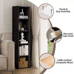 Bibliothèque 5 niveaux en forme de cube, étagère de rangement pour salon, chambre à coucher, chambre d'enfant