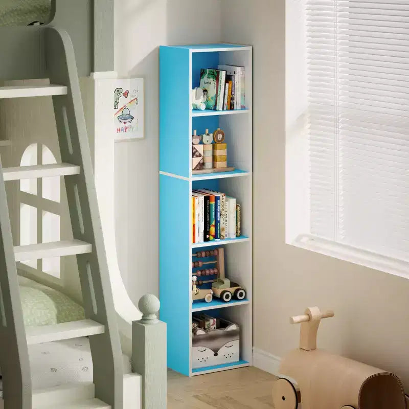 Bibliothèque 5 niveaux en forme de cube, étagère de rangement pour salon, chambre à coucher, chambre d'enfant