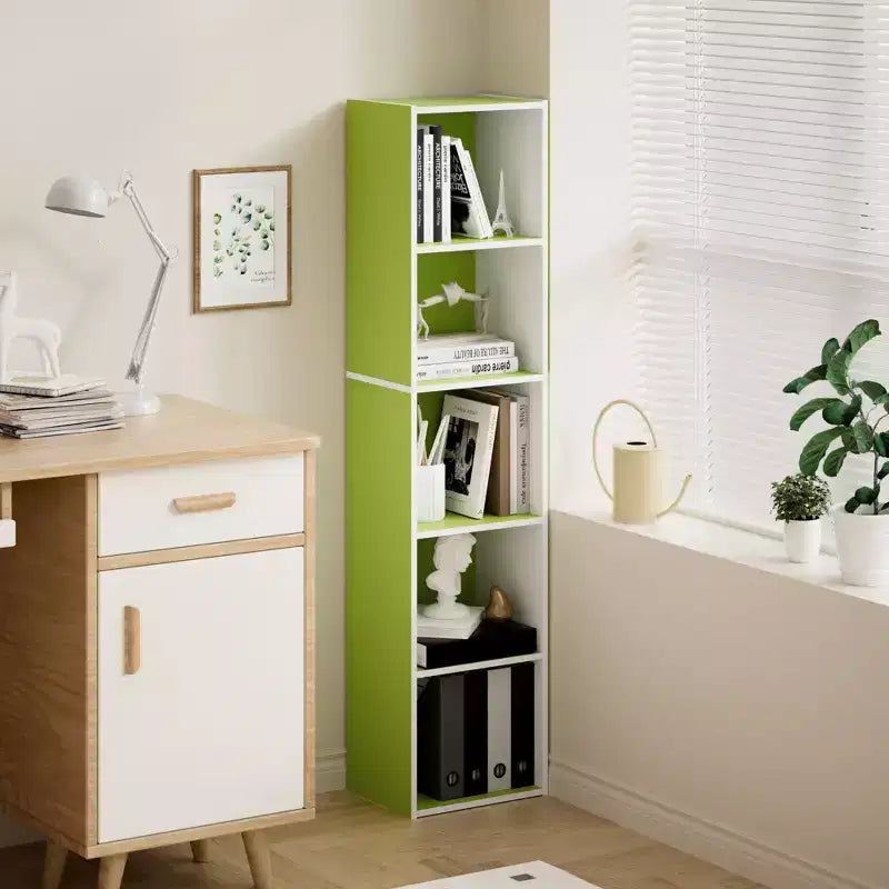 Bibliothèque 5 niveaux en forme de cube, étagère de rangement pour salon, chambre à coucher, chambre d'enfant