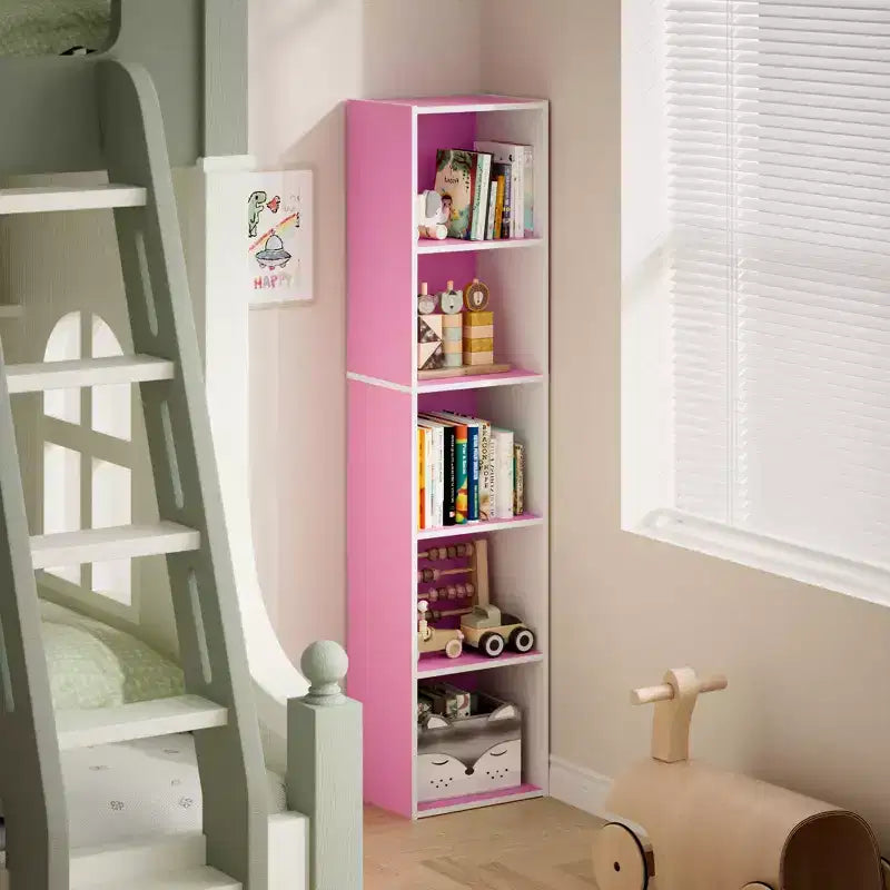 Bibliothèque 5 niveaux en forme de cube, étagère de rangement pour salon, chambre à coucher, chambre d'enfant