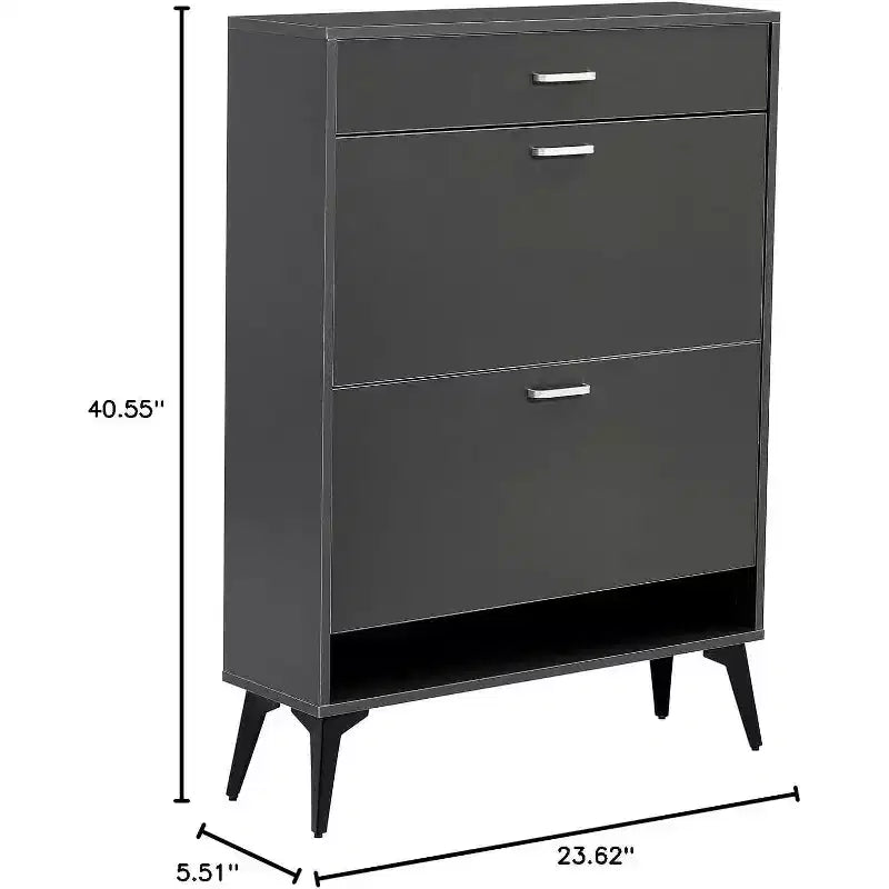Meuble à chaussures haut, organiseur de chaussures fin en MDF, résistant aux rayures, rangement pour entrée, 31,5x9,4x43,3, design moderne peu encombrant