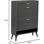 Meuble à chaussures haut, organiseur de chaussures fin en MDF, résistant aux rayures, rangement pour entrée, 31,5x9,4x43,3, design moderne peu encombrant