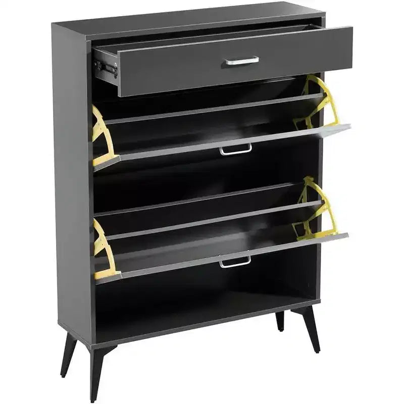 Meuble à chaussures haut, organiseur de chaussures fin en MDF, résistant aux rayures, rangement pour entrée, 31,5x9,4x43,3, design moderne peu encombrant