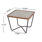 Table basse en verre, table basse carrée, table de centre, table d'appoint, bout de canapé avec plateau à découpes géométriques