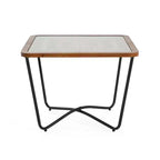 Table basse en verre, table basse carrée, table de centre, table d'appoint, bout de canapé avec plateau à découpes géométriques