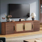 Lantine 70.9 TV Stand, Wood Entertainment Center with 6-Tier Storage Shelf, Media Console Television Stands Cabinet for TVs Up to 80 Inches
