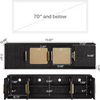 Meuble TV 70,9 pouces, meuble de divertissement en bois avec étagère de rangement à 6 niveaux, meuble console pour téléviseurs jusqu'à 80 pouces
