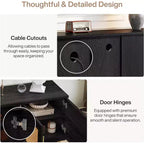Meuble TV 70,9 pouces, meuble de divertissement en bois avec étagère de rangement à 6 niveaux, meuble console pour téléviseurs jusqu'à 80 pouces