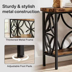 Console en métal industriel extra longue avec base de rangement, table d'entrée étroite et moderne, table de canapé derrière le canapé pour couloir, salon