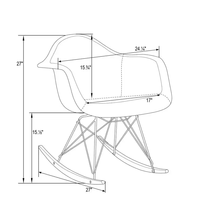 Fauteuil à bascule moderne Wilson - Rembourrage moelleux, mouvement de bascule fluide, parfait pour les chambres de bébé ou les salons