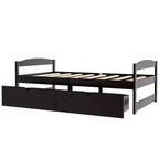 Lit plateforme en bois double avec 2 tiroirs, assemblage facile