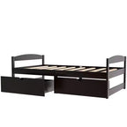 Lit plateforme en bois double avec 2 tiroirs, assemblage facile