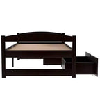 Lit plateforme en bois double avec 2 tiroirs, assemblage facile