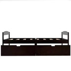 Lit plateforme en bois double avec 2 tiroirs, assemblage facile