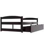 Lit plateforme en bois double avec 2 tiroirs, assemblage facile