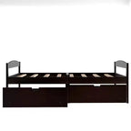 Lit plateforme en bois double avec 2 tiroirs, assemblage facile