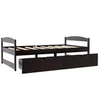 Lit plateforme en bois double avec 2 tiroirs, assemblage facile