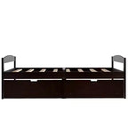 Lit plateforme en bois double avec 2 tiroirs, assemblage facile