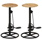 vidaXL Bar Chair Set of 2 Multicolor top with black steel frame