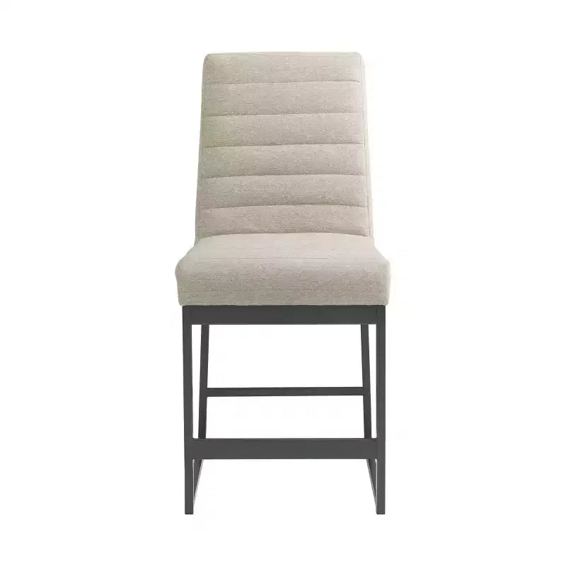 Lot de 2 tabourets de bar rembourrés Eden de 61 cm, base en métal, hauteur comptoir, couleur Dune rustique