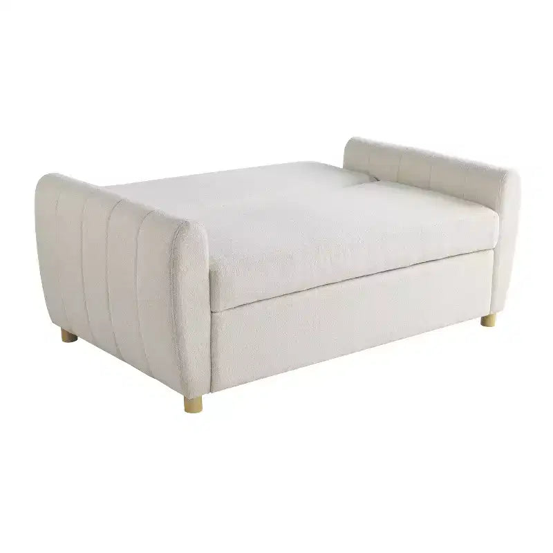 Causeuse convertible Harriet en ivoire tissé