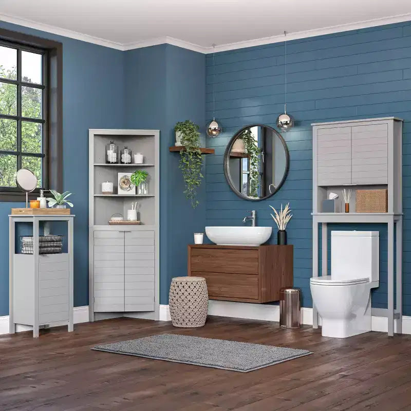 Meuble d'angle haut de salle de bain Madison avec étagères ouvertes