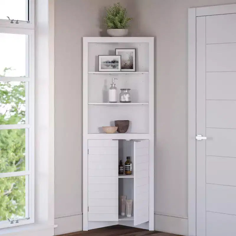 Meuble d'angle haut de salle de bain Madison avec étagères ouvertes