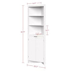 Meuble de salle de bain d'angle haut avec étagères ouvertes