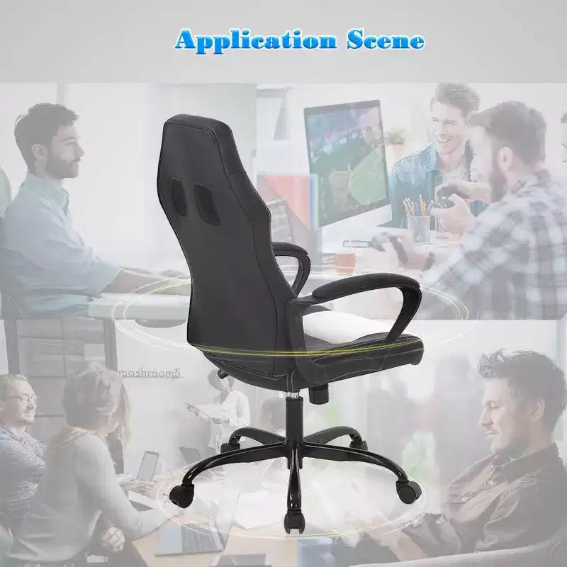 Chaise de bureau Chaise Gamer Pas Cher Chaise de Bureau en Cuir PU Chaise d'Ordinateur Exécutive Soutien Lombaire pour Femme, Homme