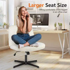 Chaise de bureau ergonomique rembourrée en bouclette avec piètement croisé | Beige